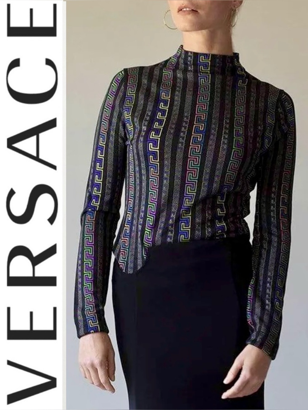 Versace Neon Greca Chain Sweater